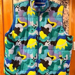 Crayola Teal and Navy Reversible Puffer Vest Tag